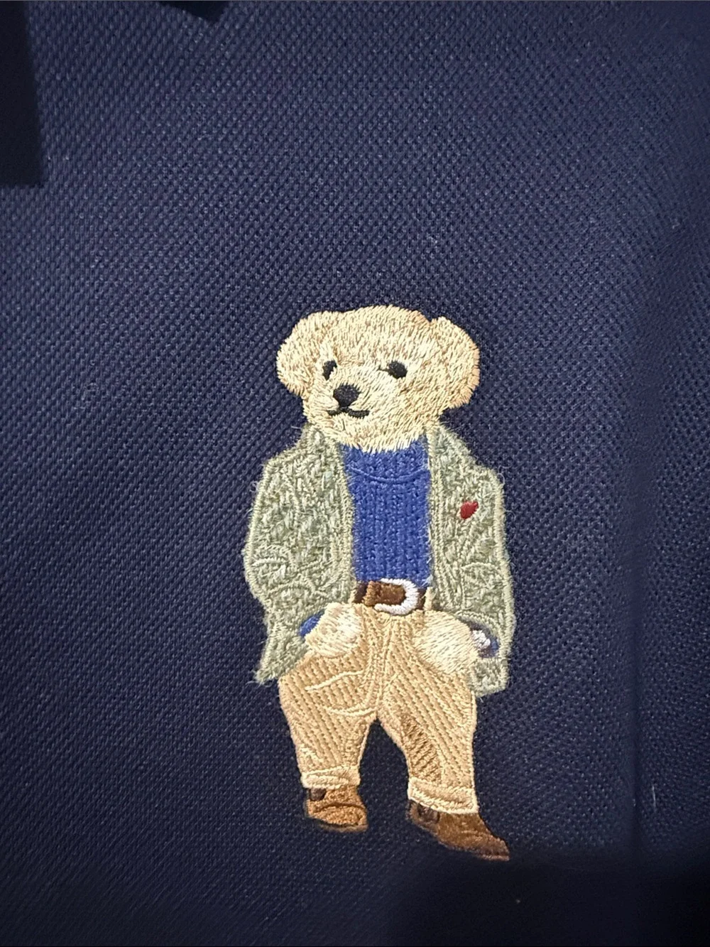 Ralph Lauren - Purple Label Men’s Navy Polo Shirt with Bear Embroidery NWT